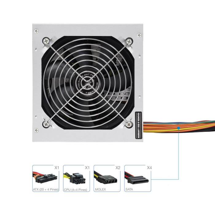 Tooq Ecopower II TQEP-500SSE-O 500W ATX Plata
